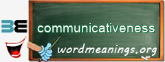 WordMeaning blackboard for communicativeness